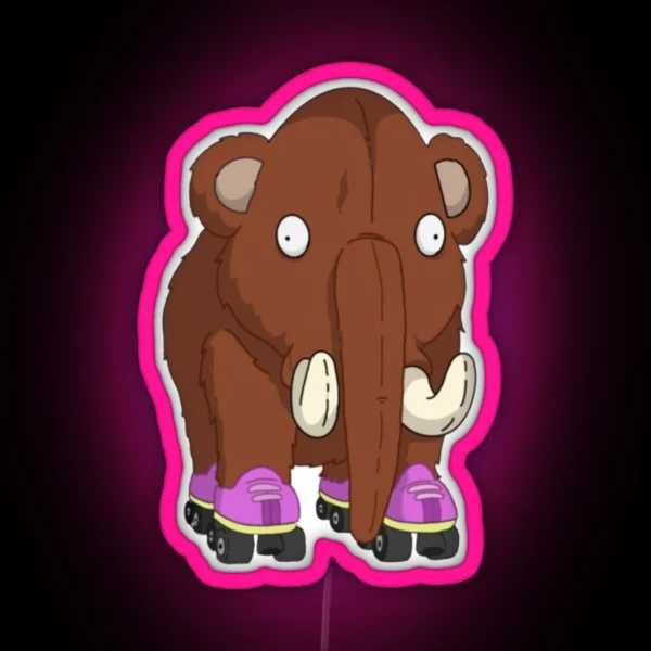Wheelie Mammoth RGB Neon Sign