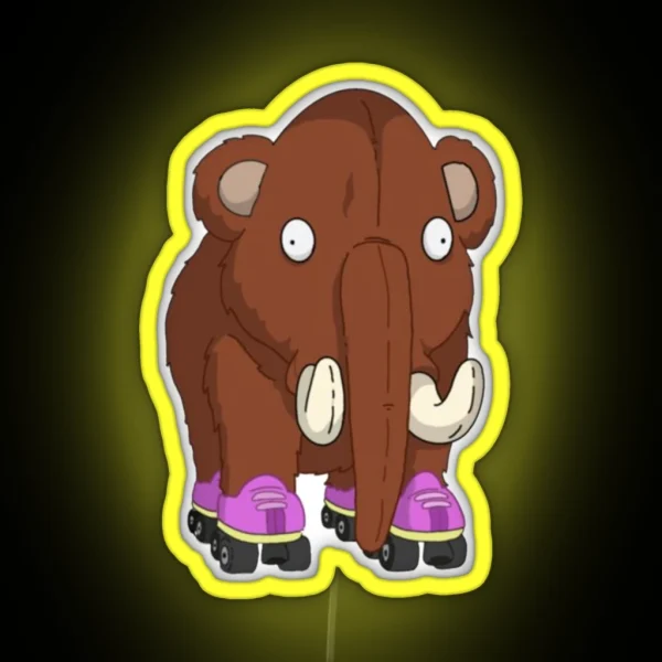 Wheelie Mammoth RGB Neon Sign