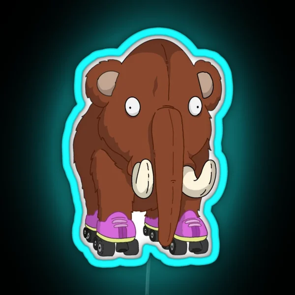 Wheelie Mammoth RGB Neon Sign