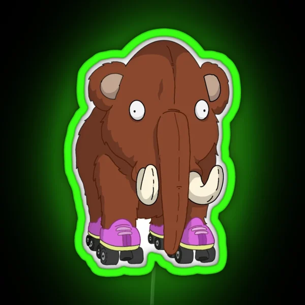Wheelie Mammoth RGB Neon Sign