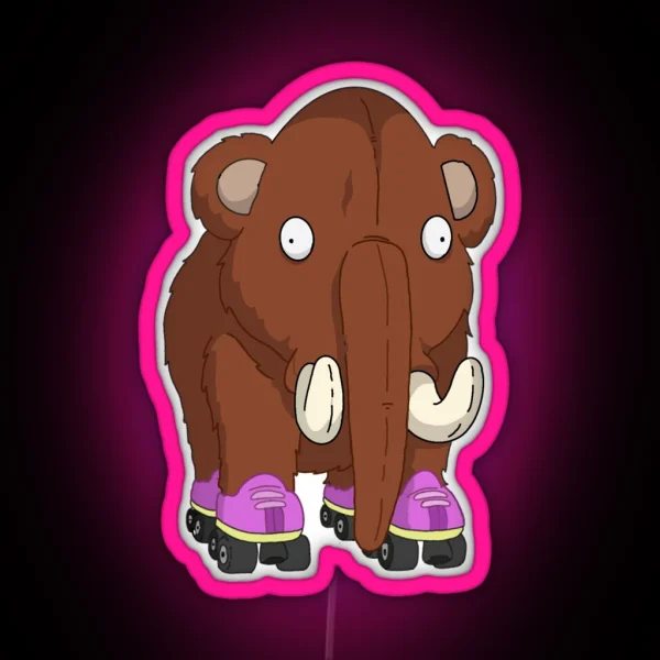Wheelie Mammoth RGB Neon Sign