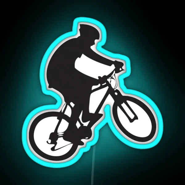 Wheelie On A Mountain Bike RGB Neon Sign