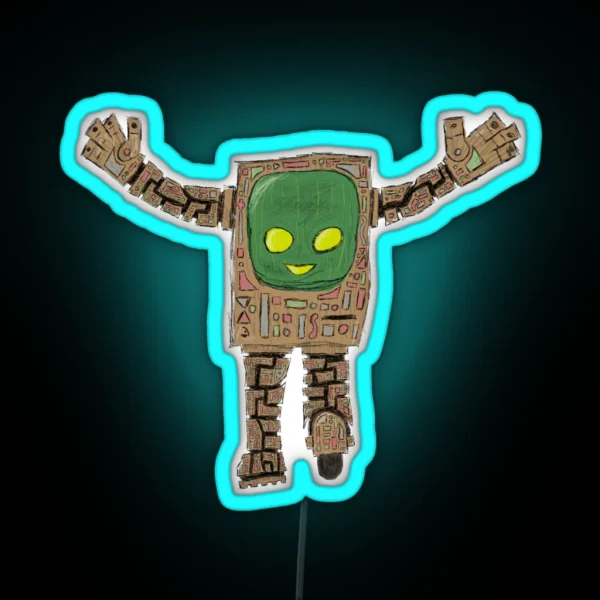 Wheelie The Robot RGB Neon Sign