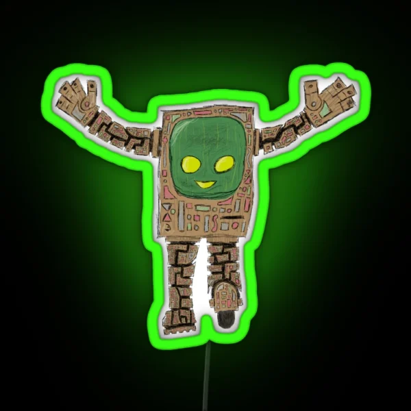 Wheelie The Robot RGB Neon Sign