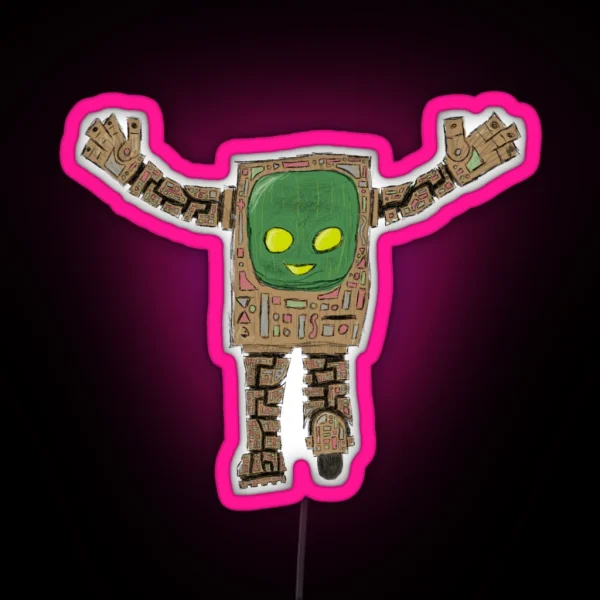 Wheelie The Robot RGB Neon Sign