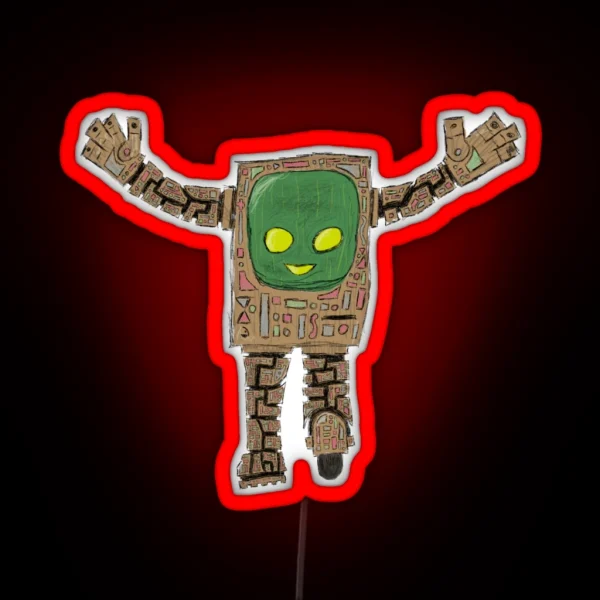 Wheelie The Robot RGB Neon Sign