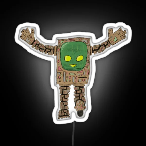 Wheelie The Robot RGB Neon Sign