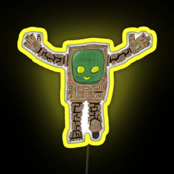Wheelie The Robot RGB Neon Sign