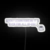 Korean Language Learning Warning Sign with RGB Neon Effect