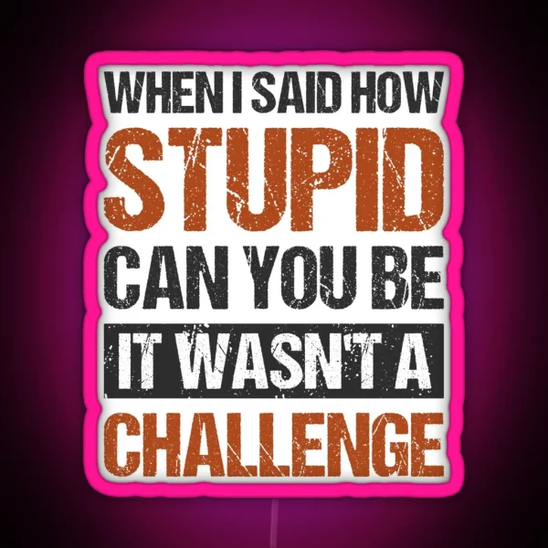 When I Said How Stupid Can You Be It Wasnt A Challenge RGB Neon Sign