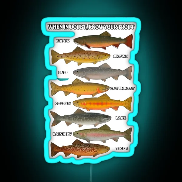 When In Doubt Know Your Trout RGB Neon Sign