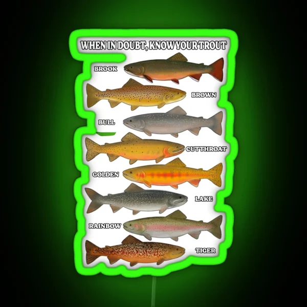 When In Doubt Know Your Trout RGB Neon Sign