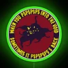 RGB Neon Sign Plunging into Darkness with PSPSPS Logo