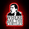 Michael Scott's Dunder Mifflin office neon sign featuring a turtle