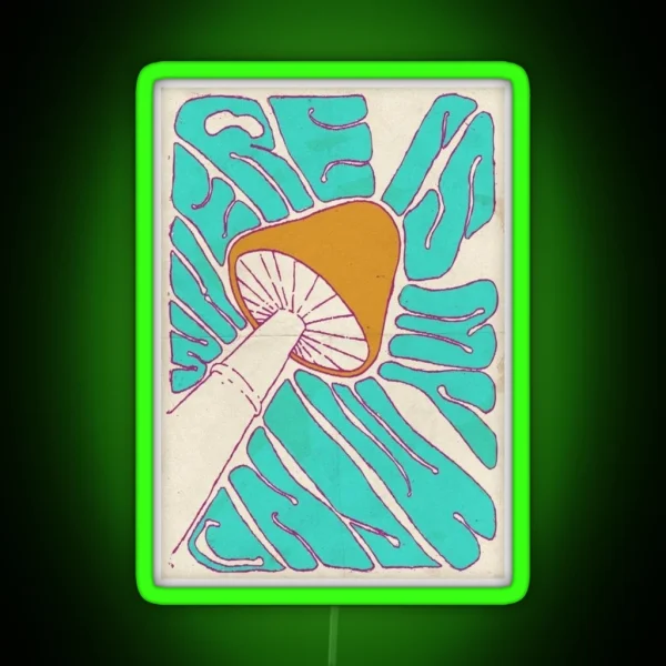 Where Is My Mind Shrooms RGB Neon Sign