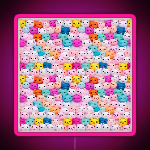 Whimsical Wonders Seamless Amigurumi Crochet Patterns RGB Neon Sign
