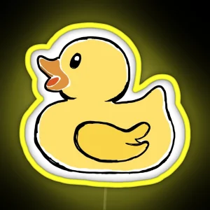 Whimsical Yellow Rubber Ducky Sketch Led Playful Charm For Nature Lovers And Adventure Seekers RGB Neon Sign