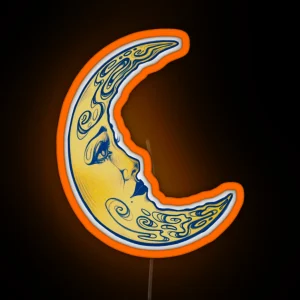 Whimsigoth Celestial Moon Crescent RGB Neon Sign