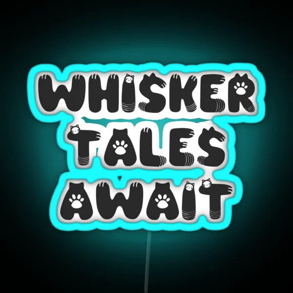 Whisker Tales Await RGB Neon Sign