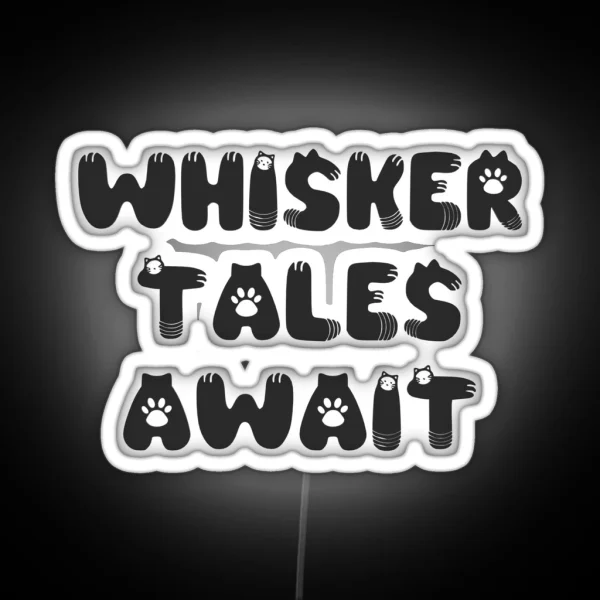 Whisker Tales Await RGB Neon Sign