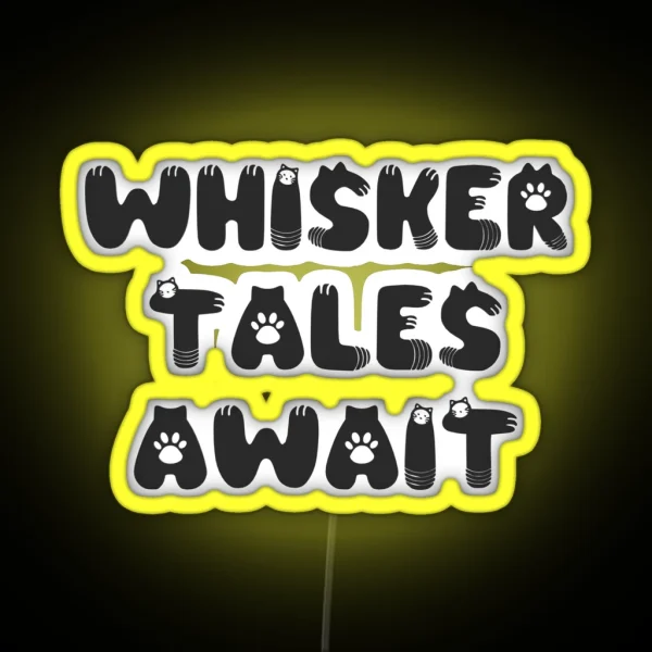 Whisker Tales Await RGB Neon Sign