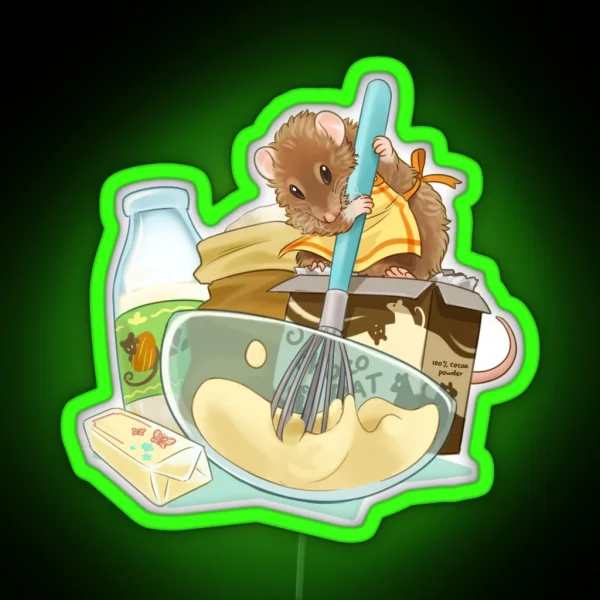 Whisking Rat RGB Neon Sign