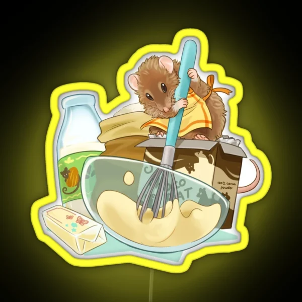 Whisking Rat RGB Neon Sign