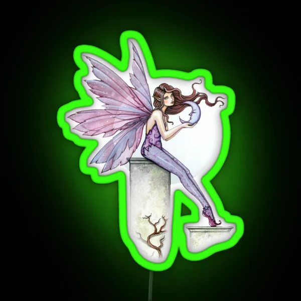 Whispering Moon Fairy Art RGB Neon Sign