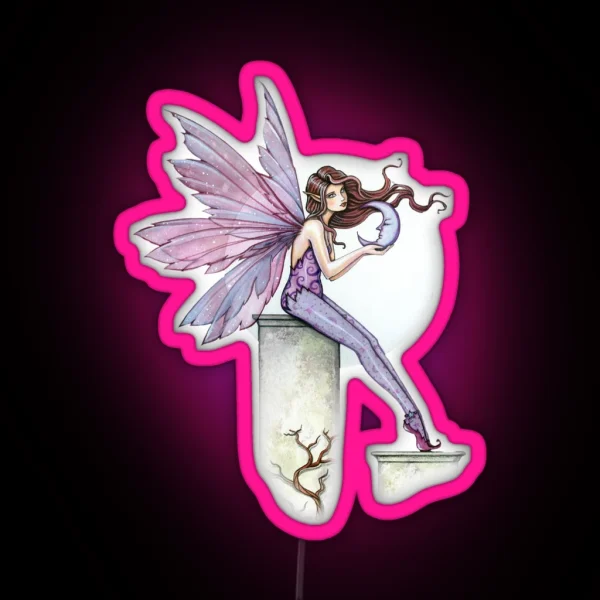 Whispering Moon Fairy Art RGB Neon Sign