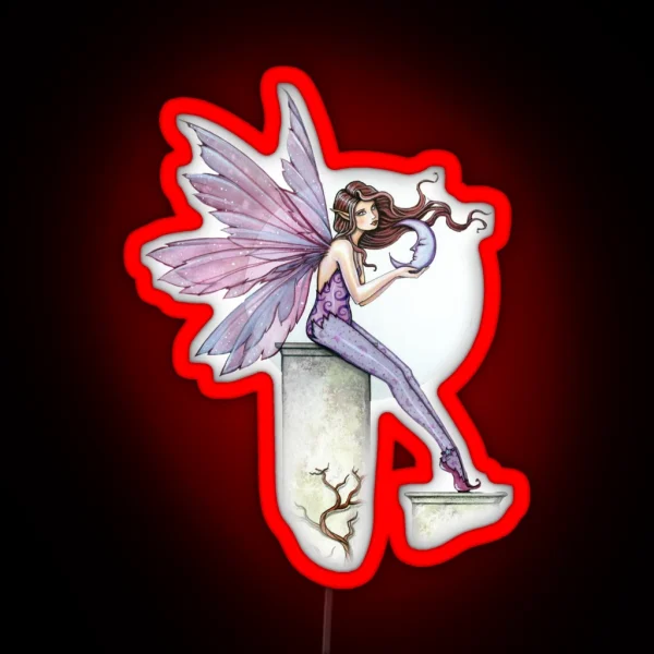 Whispering Moon Fairy Art RGB Neon Sign