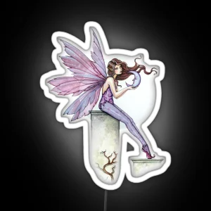 Whispering Moon Fairy Art RGB Neon Sign