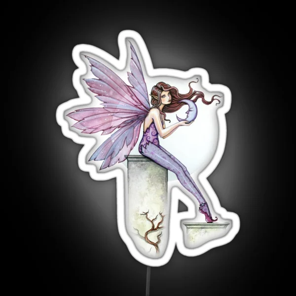 Whispering Moon Fairy Art RGB Neon Sign