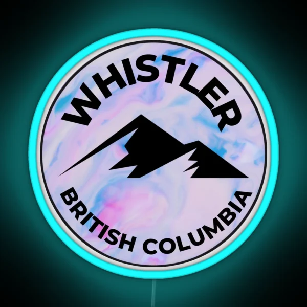 Whistler British Columbia Canada Mountain And Ski RGB Neon Sign