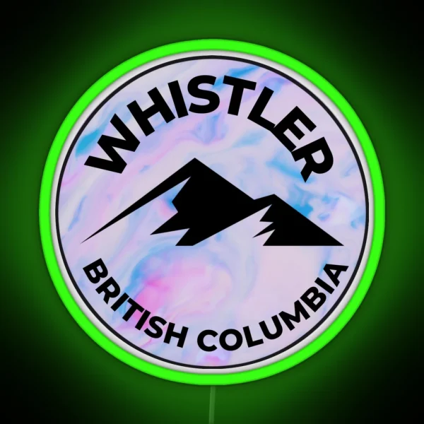 Whistler British Columbia Canada Mountain And Ski RGB Neon Sign