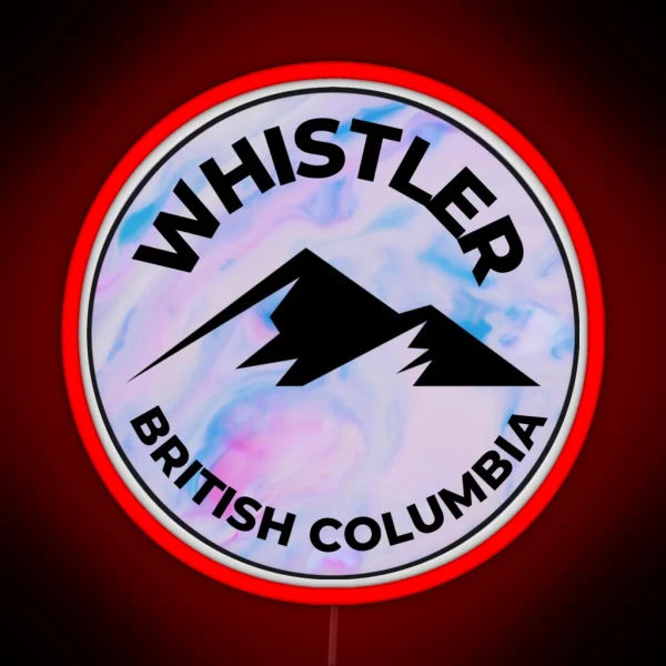 Whistler British Columbia Canada Mountain And Ski RGB Neon Sign