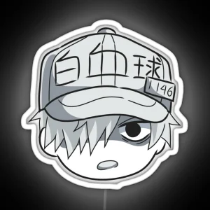 White Blood Cell HATARAKU SAIBOU Fanart RGB Neon Sign
