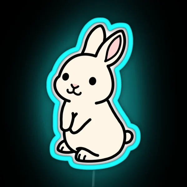 White Bunny RGB Neon Sign
