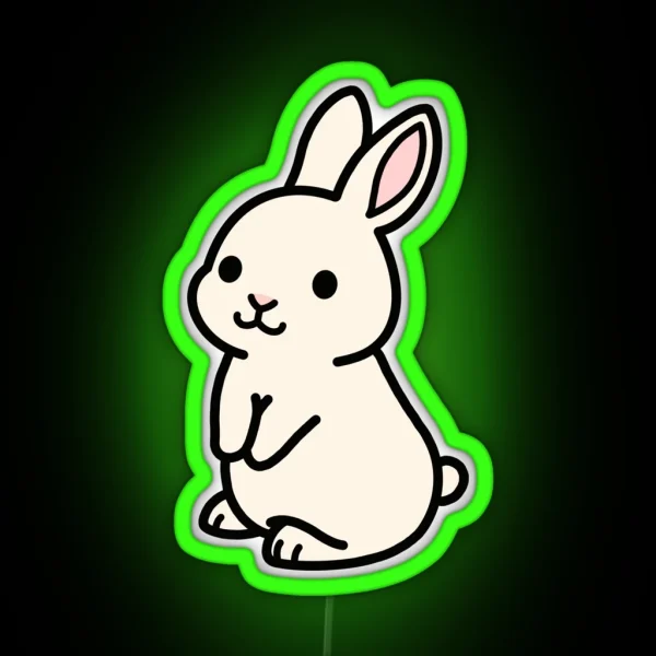 White Bunny RGB Neon Sign