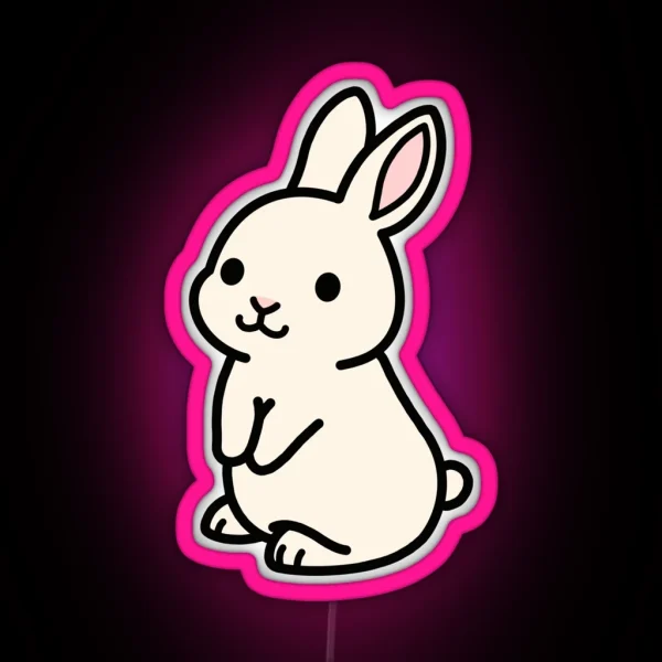 White Bunny RGB Neon Sign