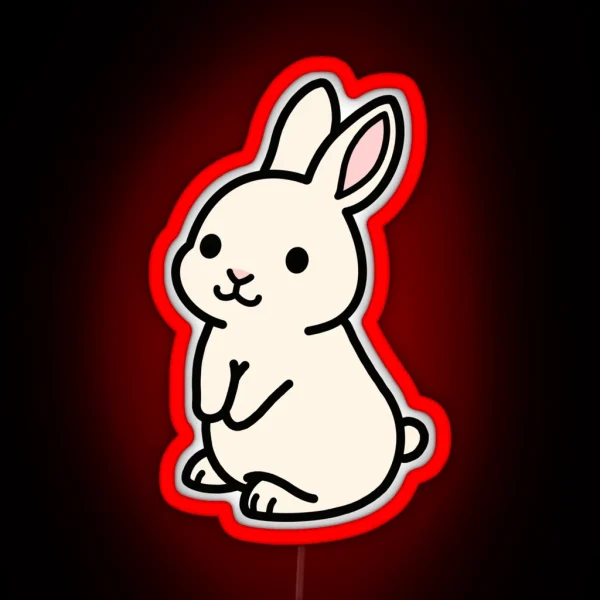 White Bunny RGB Neon Sign