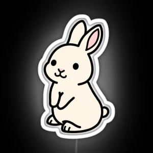 White Bunny RGB Neon Sign