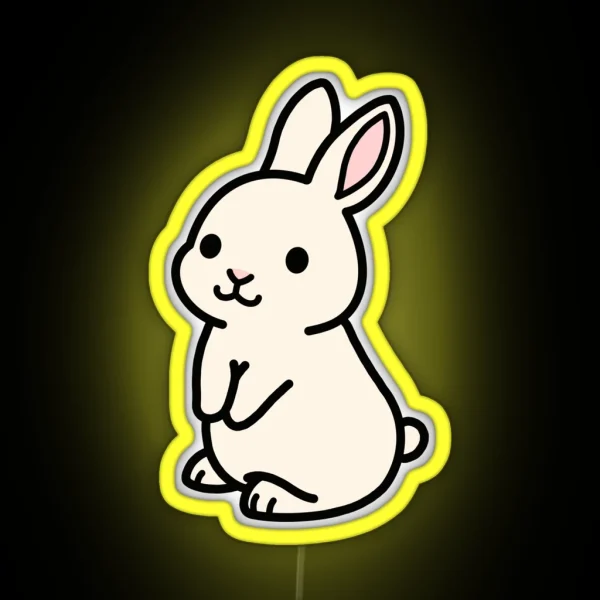 White Bunny RGB Neon Sign
