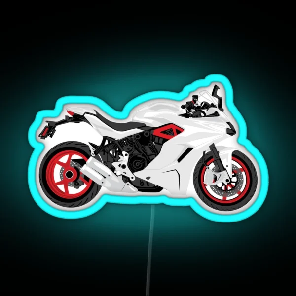 White Ducati Super Sport 939 RGB Neon Sign