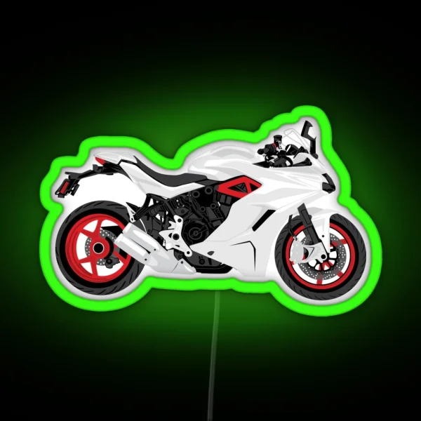 White Ducati Super Sport 939 RGB Neon Sign