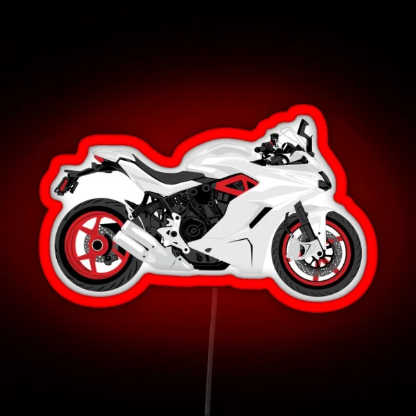 White Ducati Super Sport 939 RGB Neon Sign