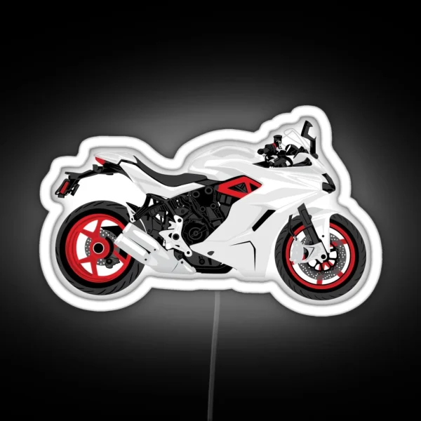 White Ducati Super Sport 939 RGB Neon Sign
