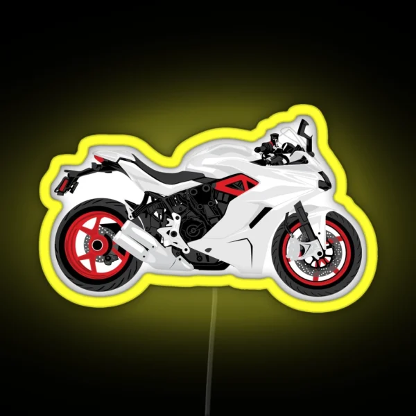 White Ducati Super Sport 939 RGB Neon Sign