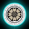 Neon-inspired white lotus tile avatar with blue accents.