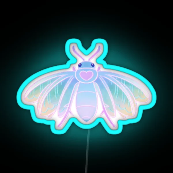 White Plume Moth RGB Neon Sign