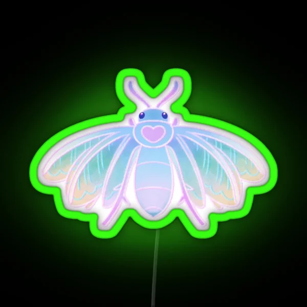 White Plume Moth RGB Neon Sign